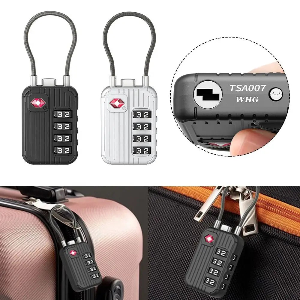 TSA 4 Digit Combination Lock Anti-theft Security Tool Customs Password Lock Zinc Alloy Suitcase Luggage Coded Lock for Travel Oasis Select