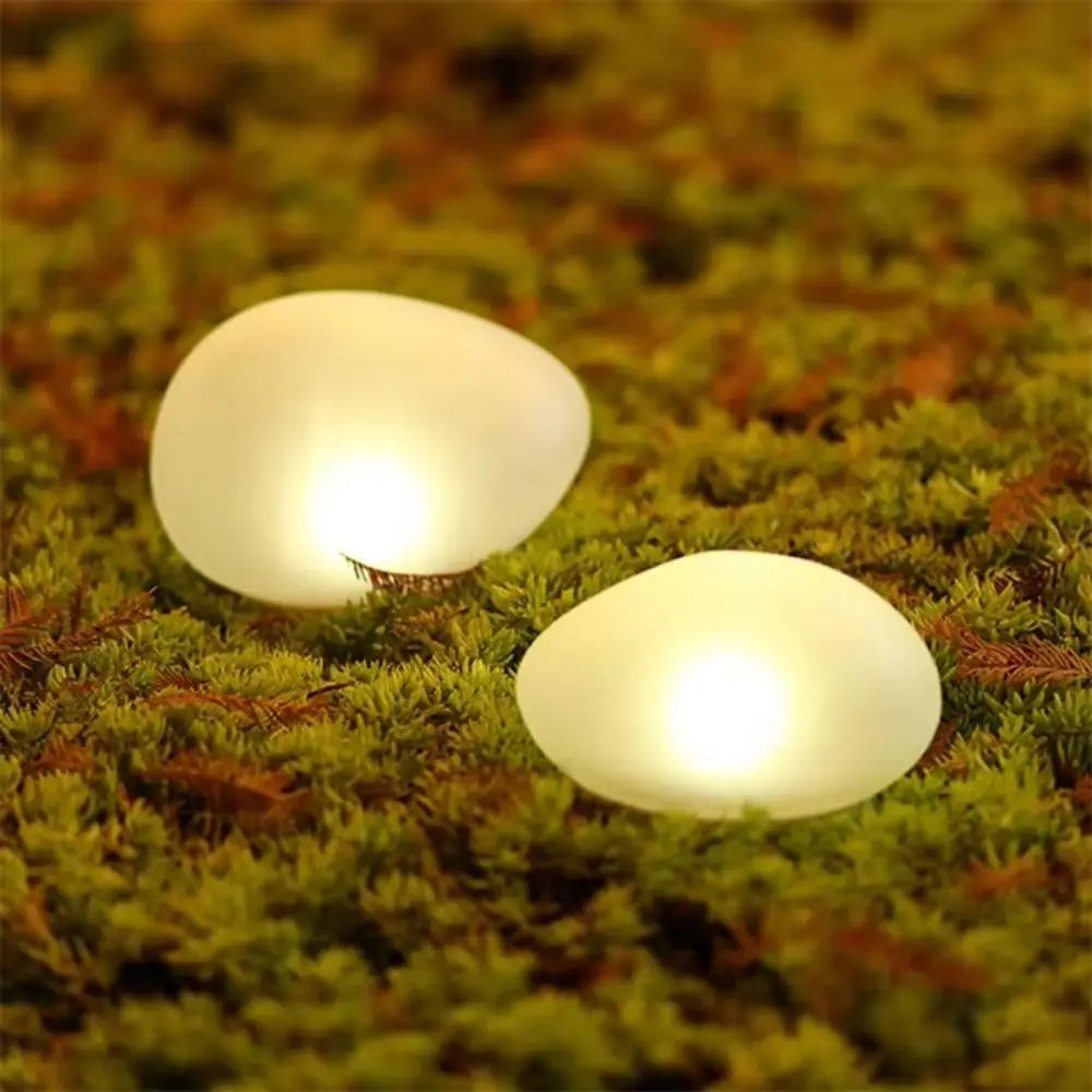 Solar Cobblestone Pebble LED Garden Lights – IP65 Auto On/Off