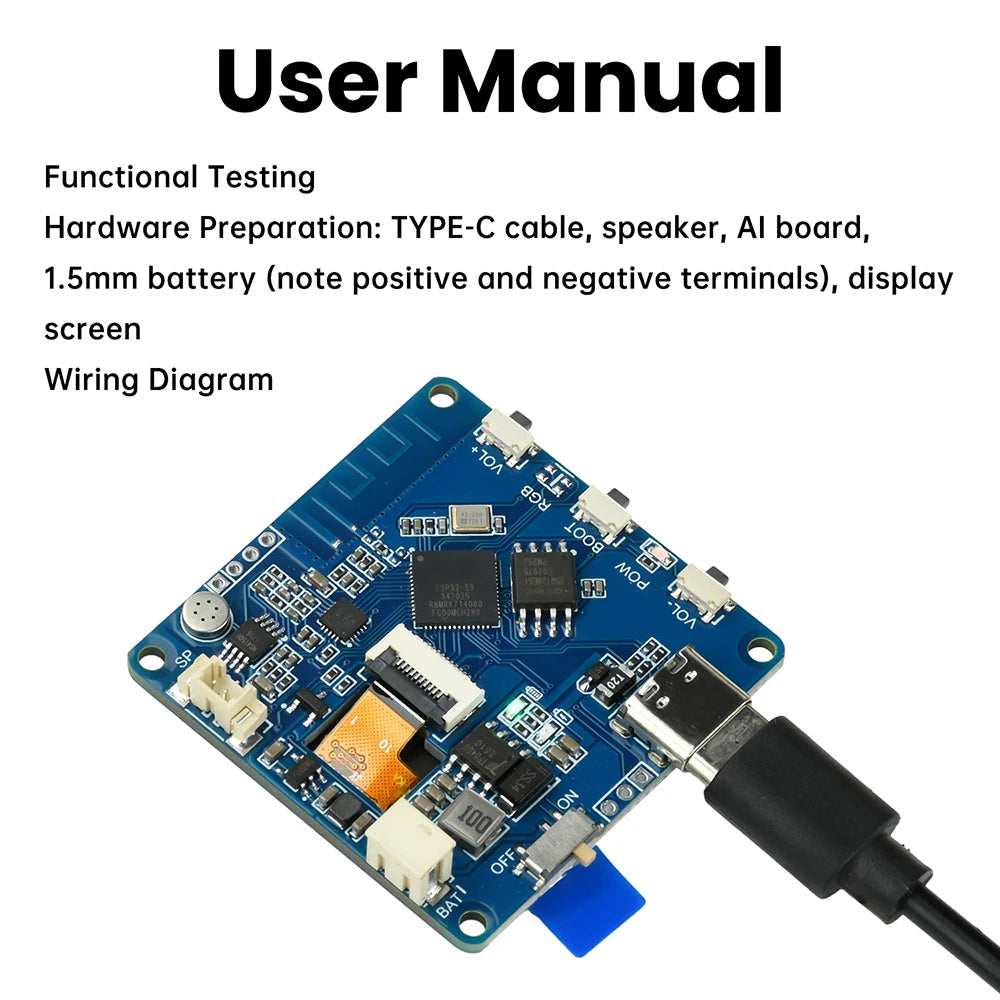 ESP32-AI WIFI Voice Chat Module Intelligent Voice Assistant Supports Xiaozhi AI/Deepseek/Qwen Models Type-C Interface Oasis Select