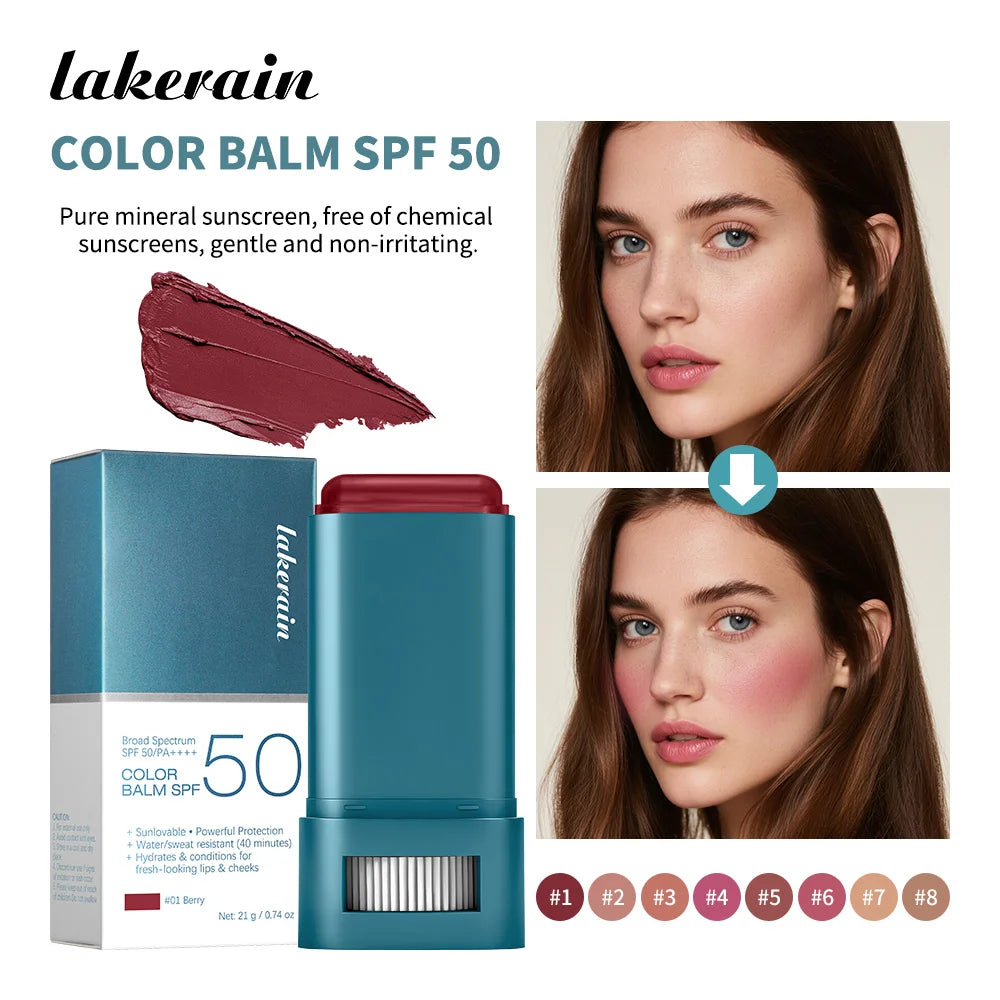SPF 50 Tinted Blush Stick – Waterproof & Long-Lasting Color