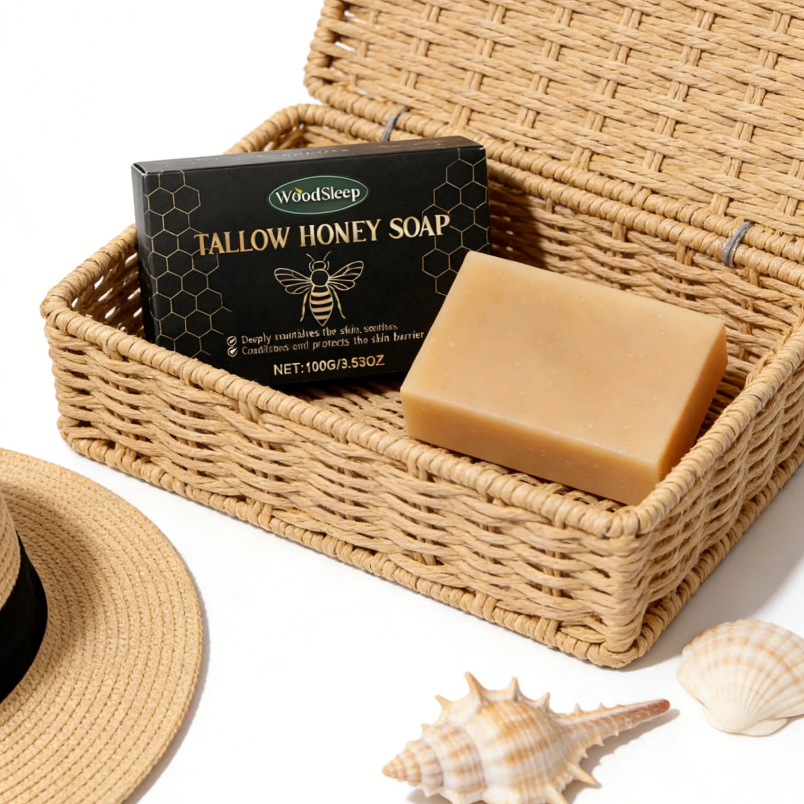 Woodsleep Tallow Honey Soap – Nourishing Moisturizing Bar Handmade Soap Bar Oasis Select