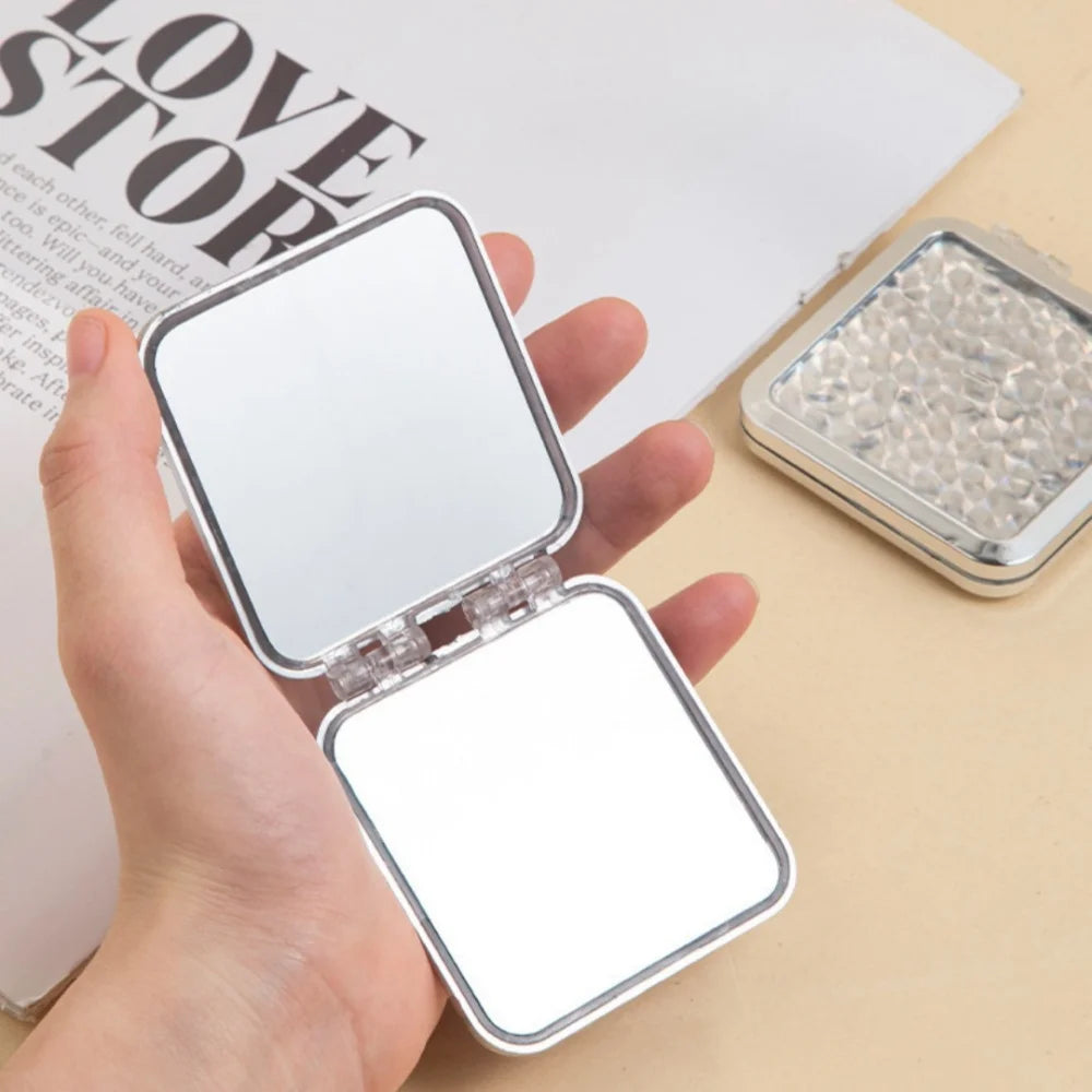 Double-Sided Folding Makeup Mirror | French Retro Water Ripple