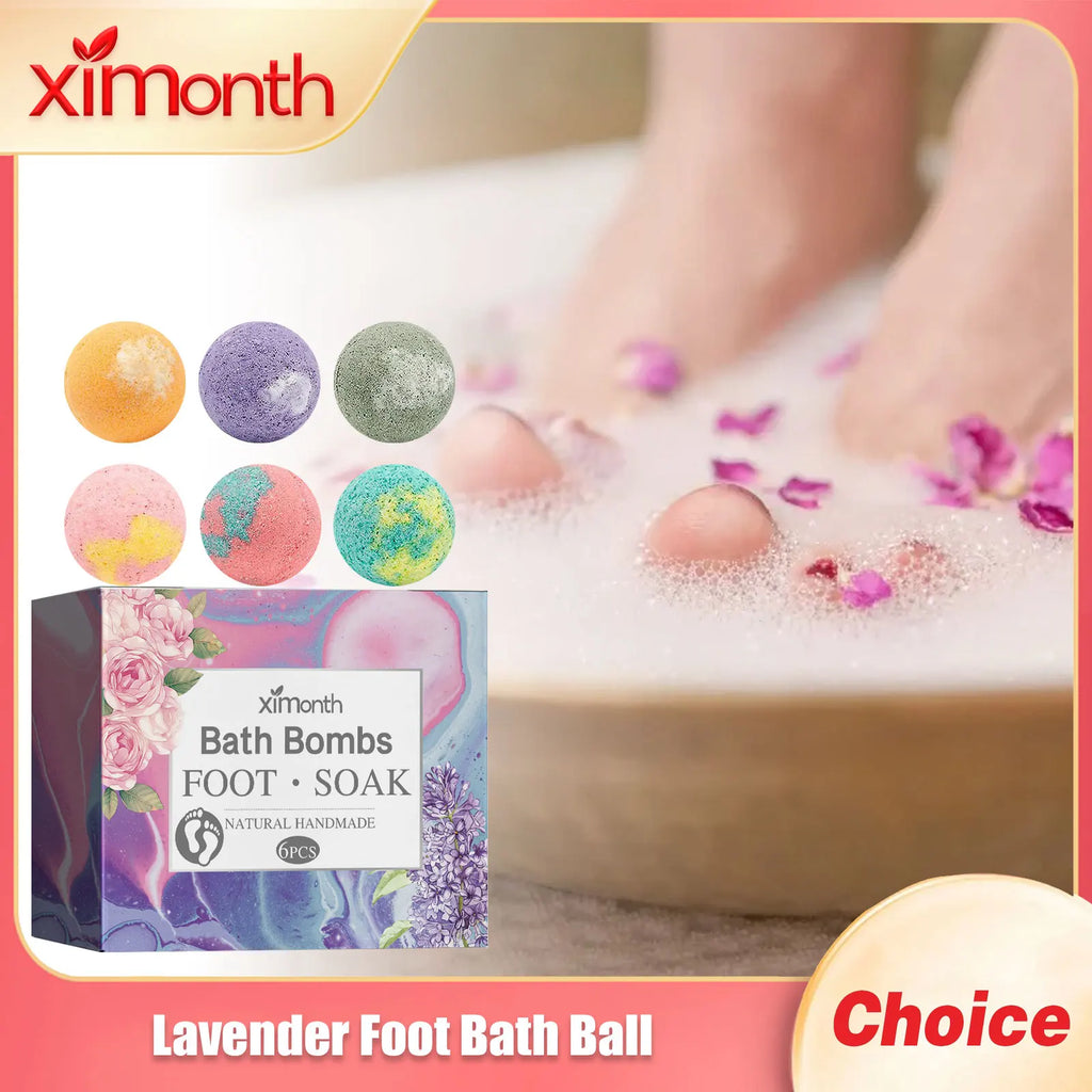 Lavender Foot Bath Ball Skin Relaxing Deep Moisturizing Improve Insomnia Rich Essential Oil SPA Handmade Feet Bath Balls 6/12pcs Oasis Select