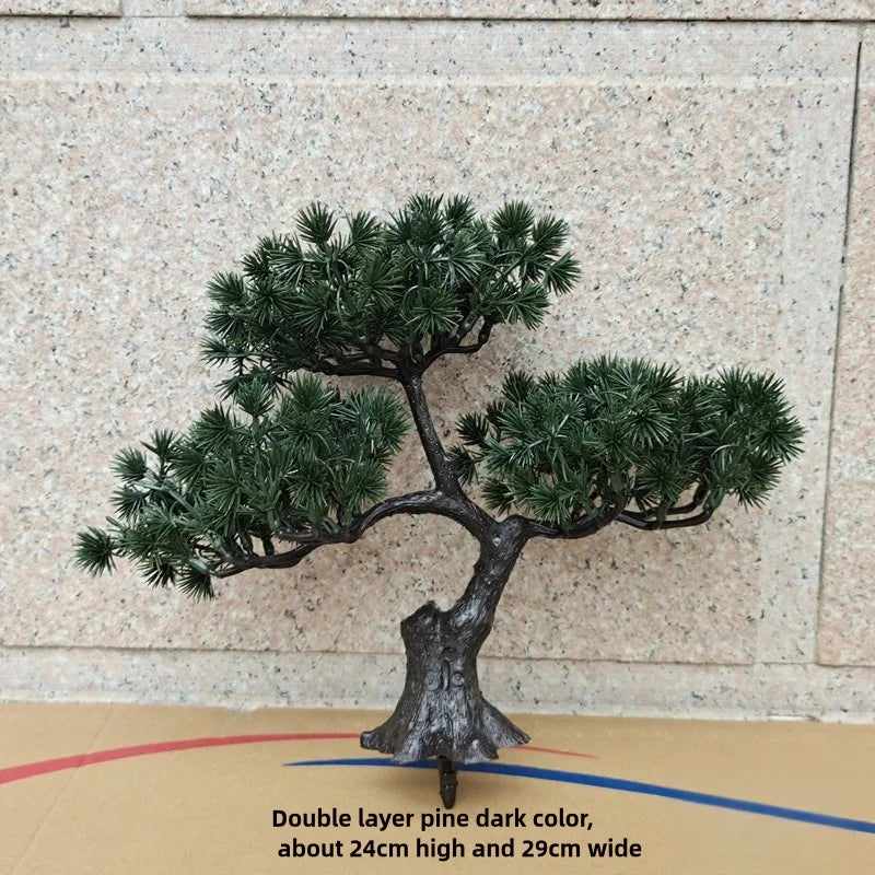 Artificial Pine Bonsai Tree – Faux Desktop Plant Decor