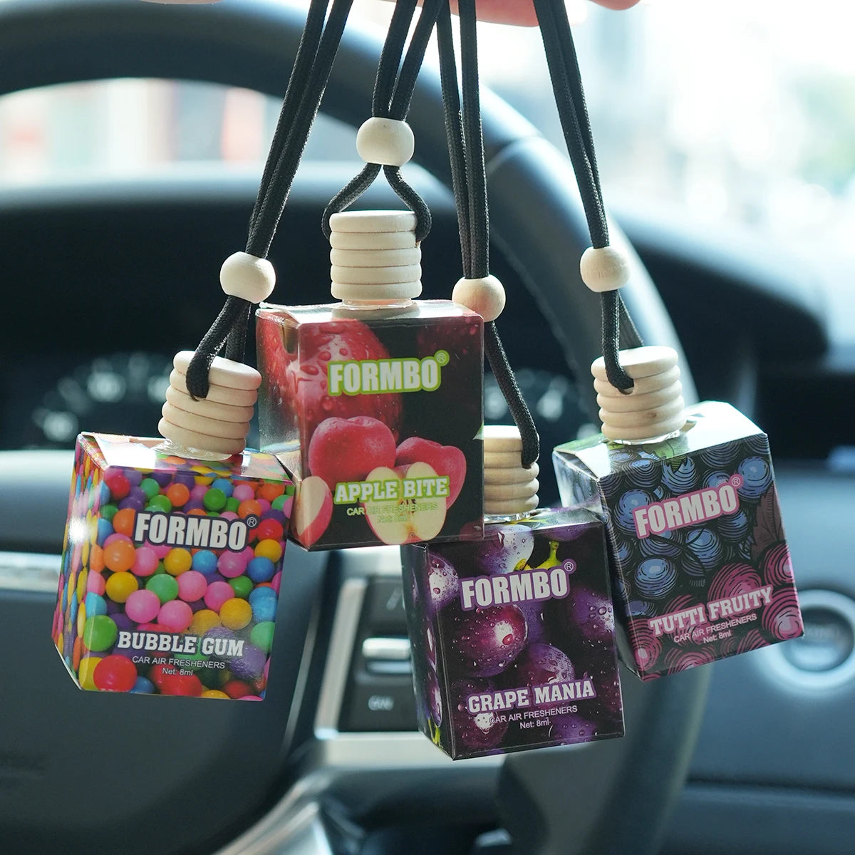 FORMBO Fruit Car Air Freshener Pendant | 4 Scents, 8ml Car Air Freshener Oasis Select