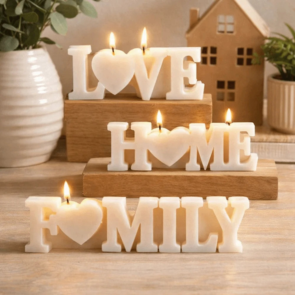 Heart Shape Silicone Love Mold Handmade English Letters DIY Resin Crafts Romantic Non-stick Epoxy Resin Mould Wedding Decor Oasis Select