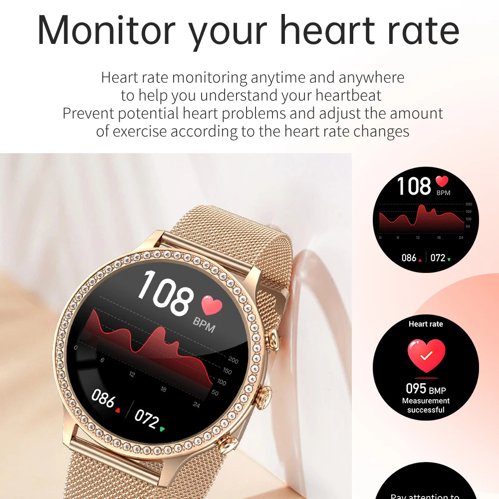 New Smart Watch Women DIY Watch Face Waterproof Heartrate Monitor Ladies Smartwatch Gifts Sports Fitness Tracker For IOS Android Oasis Select