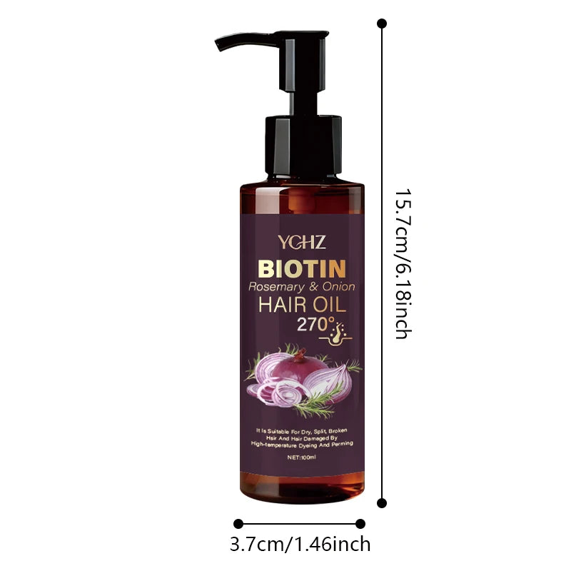 Biotin Hair Oil with Rosemary & Onion – Smooth Silky Hair
