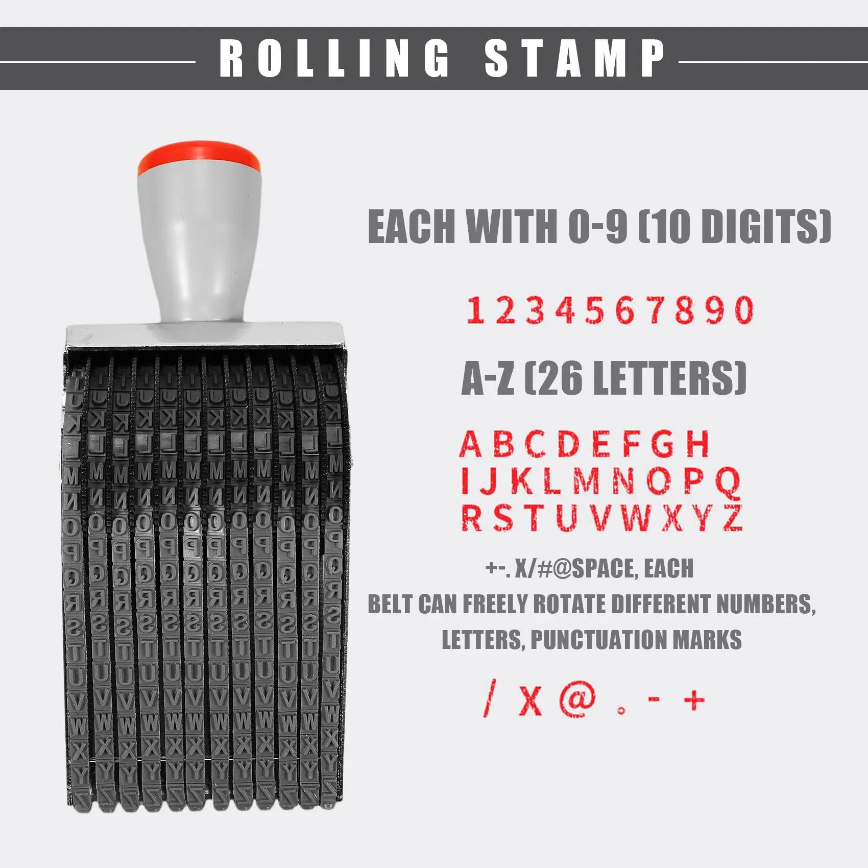 LIKE WISH Multipurpose 12 Digit Alphabet Rolling Rubber Stamp English Letter Number Emboss Diy Scrapbooking Roller Stationery Oasis Select