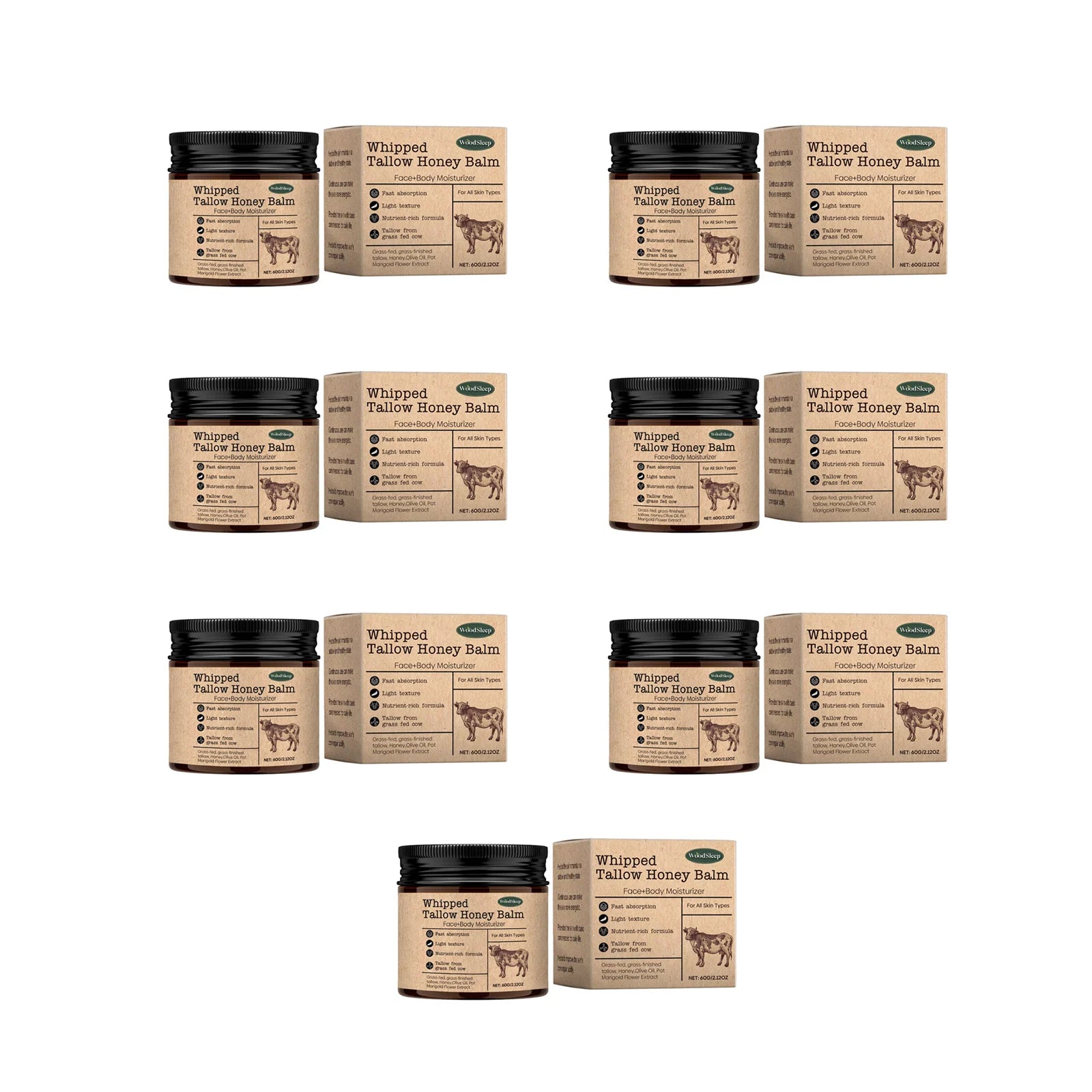 WoodSleep Beef Tallow & Honey Face Body Cream – Deep Moisture Tallow Face Body Cream Oasis Select 420g boxed