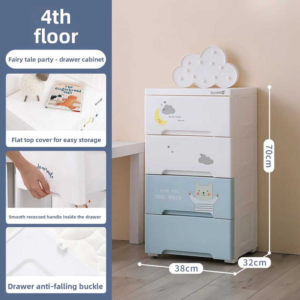 Baby clothes storage cabinet Household double door children's wardrobe Plastic baby toys clothing drawer storage cabinet Oasis Select 4th floor A