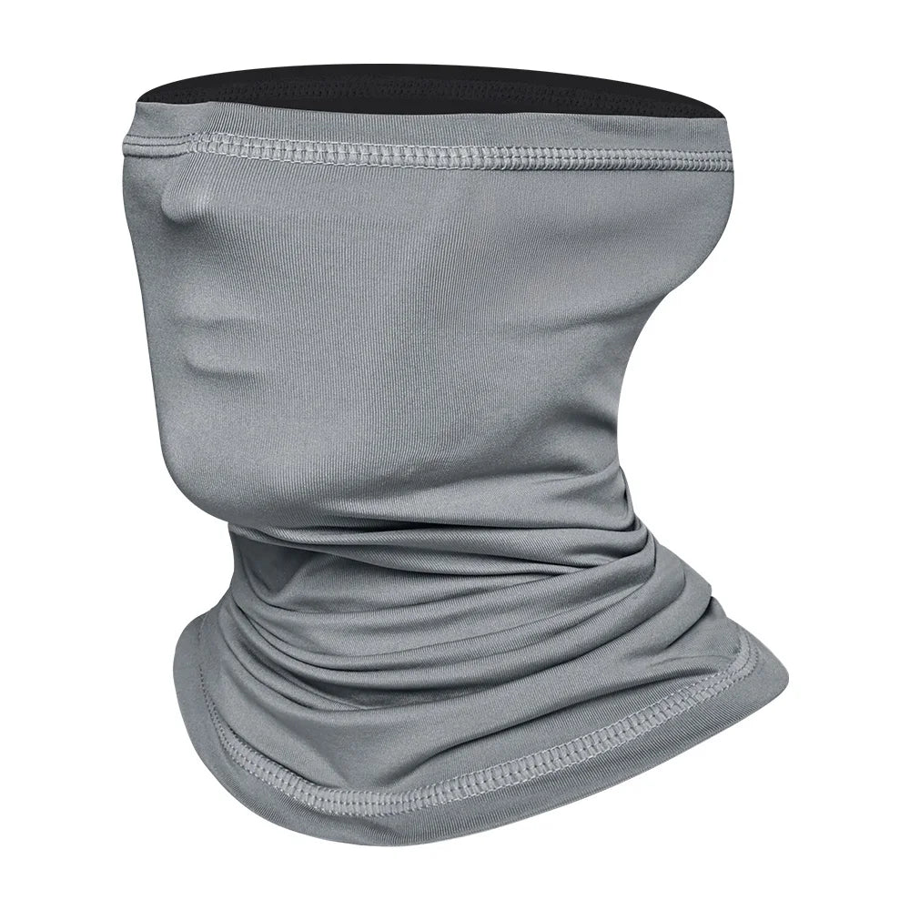 Cycling Face Mask Absorb Sweat Breathable Fishing Training Sport UV Face Scarf Neck Gaiter Summer Face Bandana Oasis Select 04-Gray