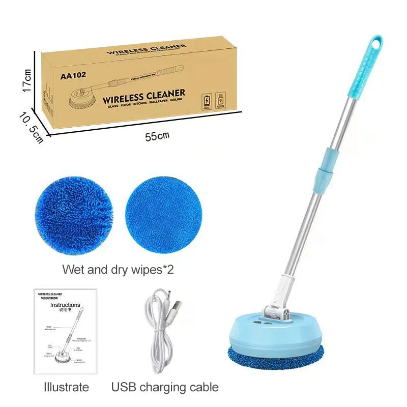 GUOHE Wireless Electric Spin Mop – 2-in-1 Wet & Dry Cleaner