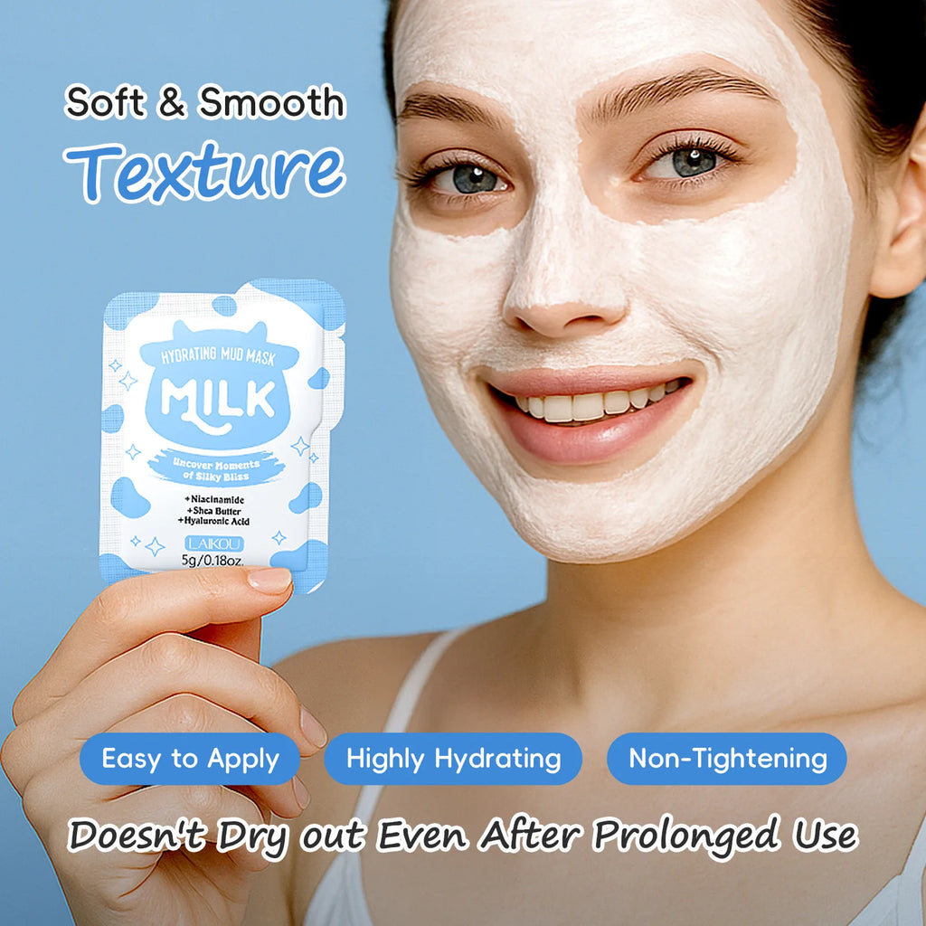 Laikou Milk Mud Mask Deep Cleansing Moisturizing Oil Control Blackhead Removal Clay Mask Hydration Brightening Anti-aging Mask Oasis Select