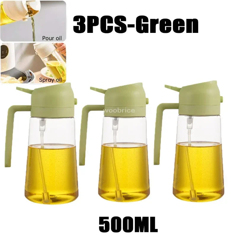 Oil Dispenser Spray Oil Sprayer Kitchen Oil Spray Bottle Spice Shaker BBQ Cooking OliveOil Dispenser Baking SprayContainer Oasis Select 3PCS-green