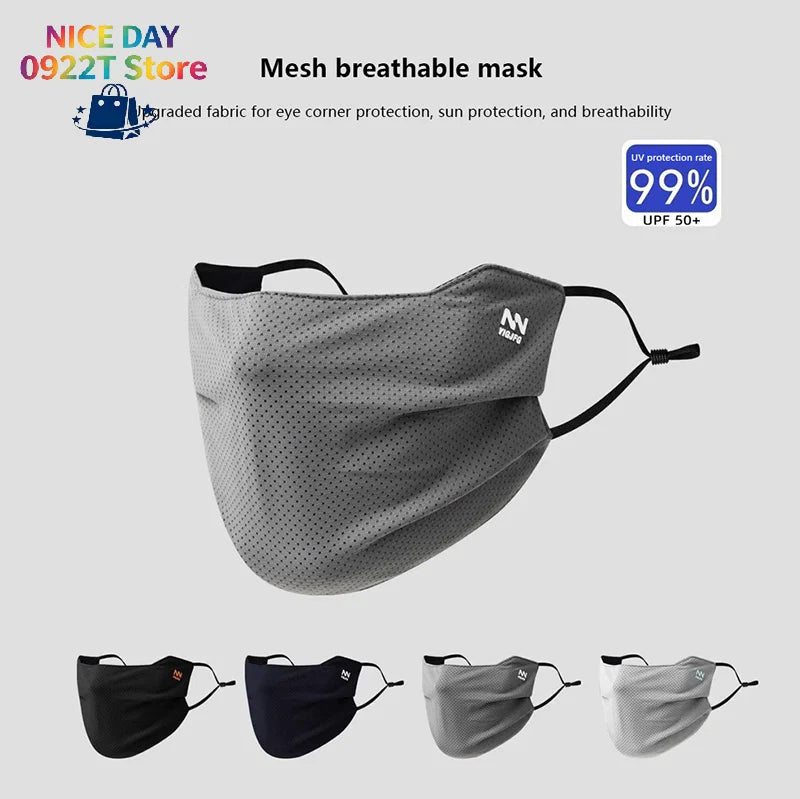 Sun Protection Face Mask For Men Reusable Breathable UV Face Shield Solid Color Washable Face Mask Summer Cycling Face Mask@#X Oasis Select