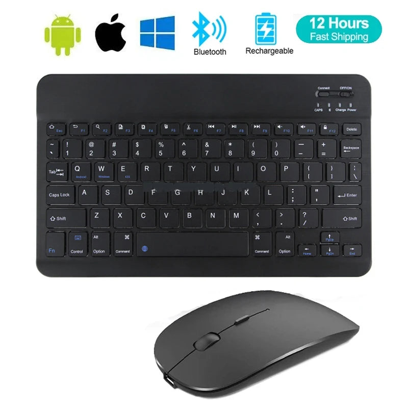 Mini Bluetooth Keyboard & Mouse – Spanish French Russian Korean
