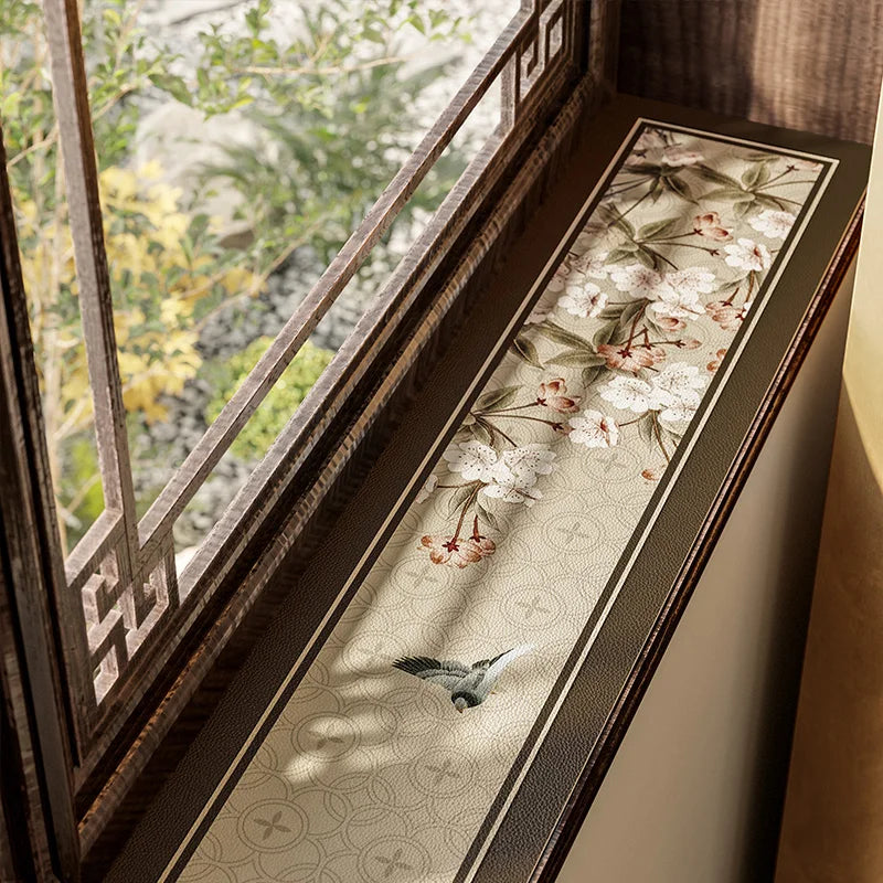 Window sill mat Window edge leather protective mat Sun protection waterproof dust Chinese bay window mat Oasis Select WHITE 20cm x 200cm