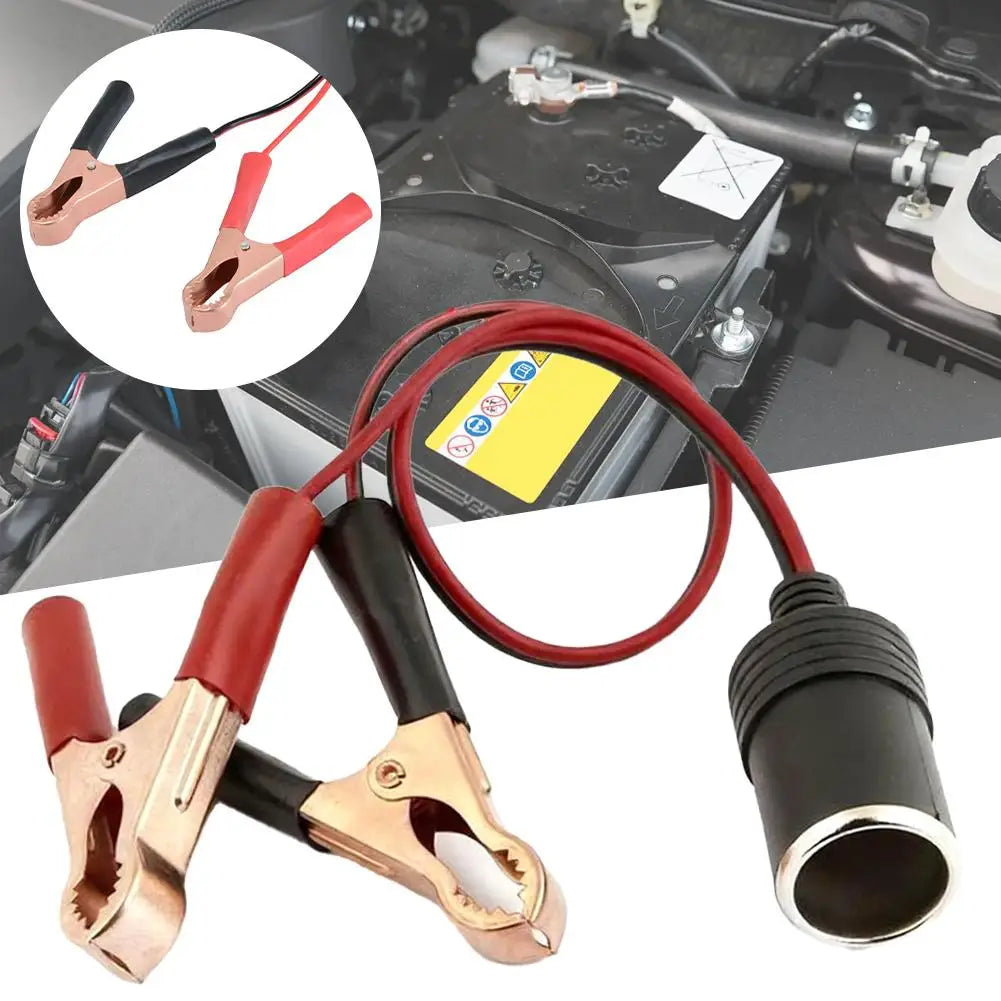 12V Battery Clip to Cigarette Lighter Socket Adapter | Pure Copper Car Power Adapter Oasis Select