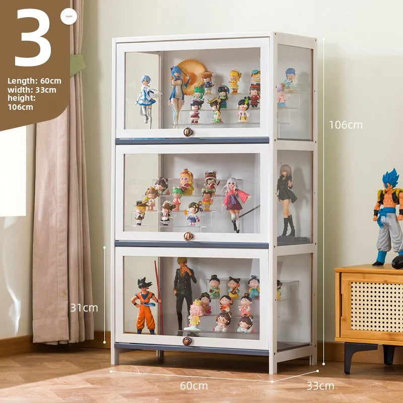 Showcase Figure Lego Showcase Up to building block Storage box Household toy model Storage rack Display shelf Oasis Select Three doors 60
