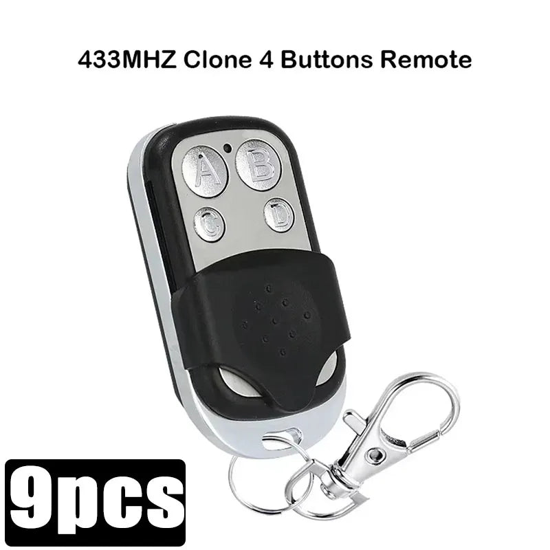1/5/10Pcs Universal 4 Buttons Garage Door Opener Remote Control 433MHZ Clone Fixed Learning Rolling Code Duplicator Garage Oasis Select 9pcs