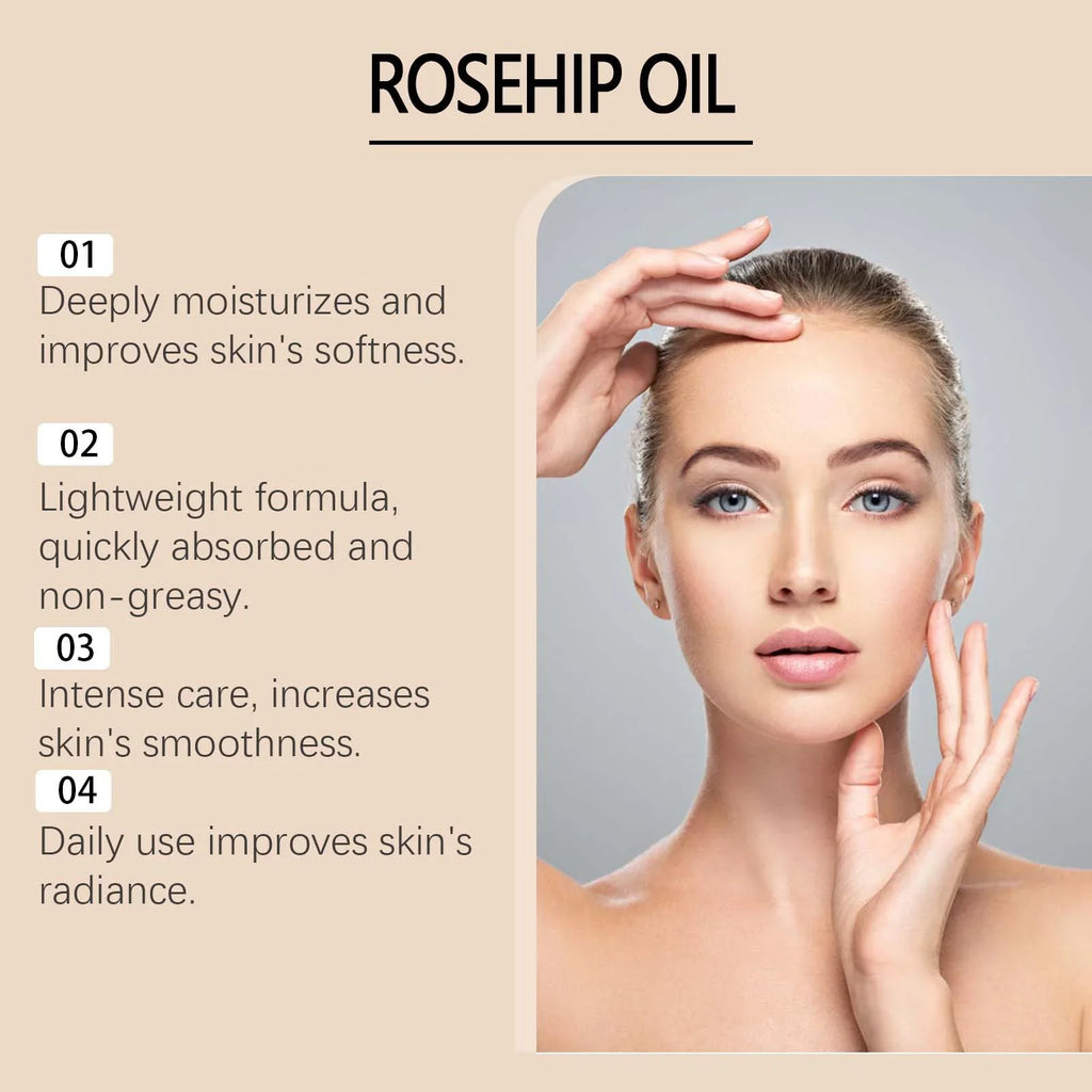 Moisturizing Squalane Rosehip Face Oil Lifting Firming Fade Fine Lines Smoothing Nourishing Skin Rejuvenation Facial Care Oil Oasis Select