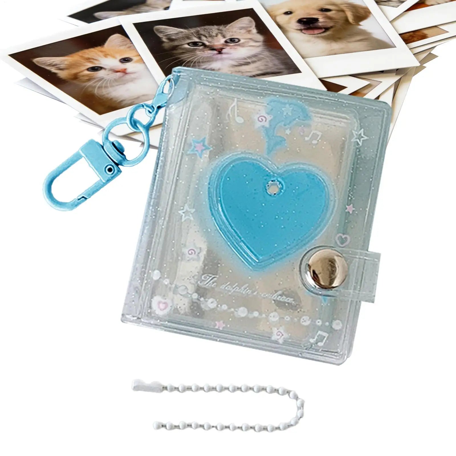 Mini Photo Albums Key Chain Decoration PVC Photos Holder Pockets Accessories For Photos Cards Keychain Pendant Card Holder Oasis Select