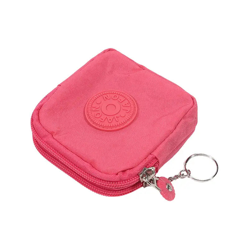 Mini Nylon Waterproof Coin Purses Key Bag Wallets Portable Square Small Card Holder Zipper Zero Wallets Card Bags Headphone Bags Oasis Select watermelon red