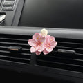 Car Perfume Clip Flower Air Outlet Car Air Freshener Peach Blossom Aroma Diffuser Car Decoration Accessories Fresh Air Oasis Select Pink