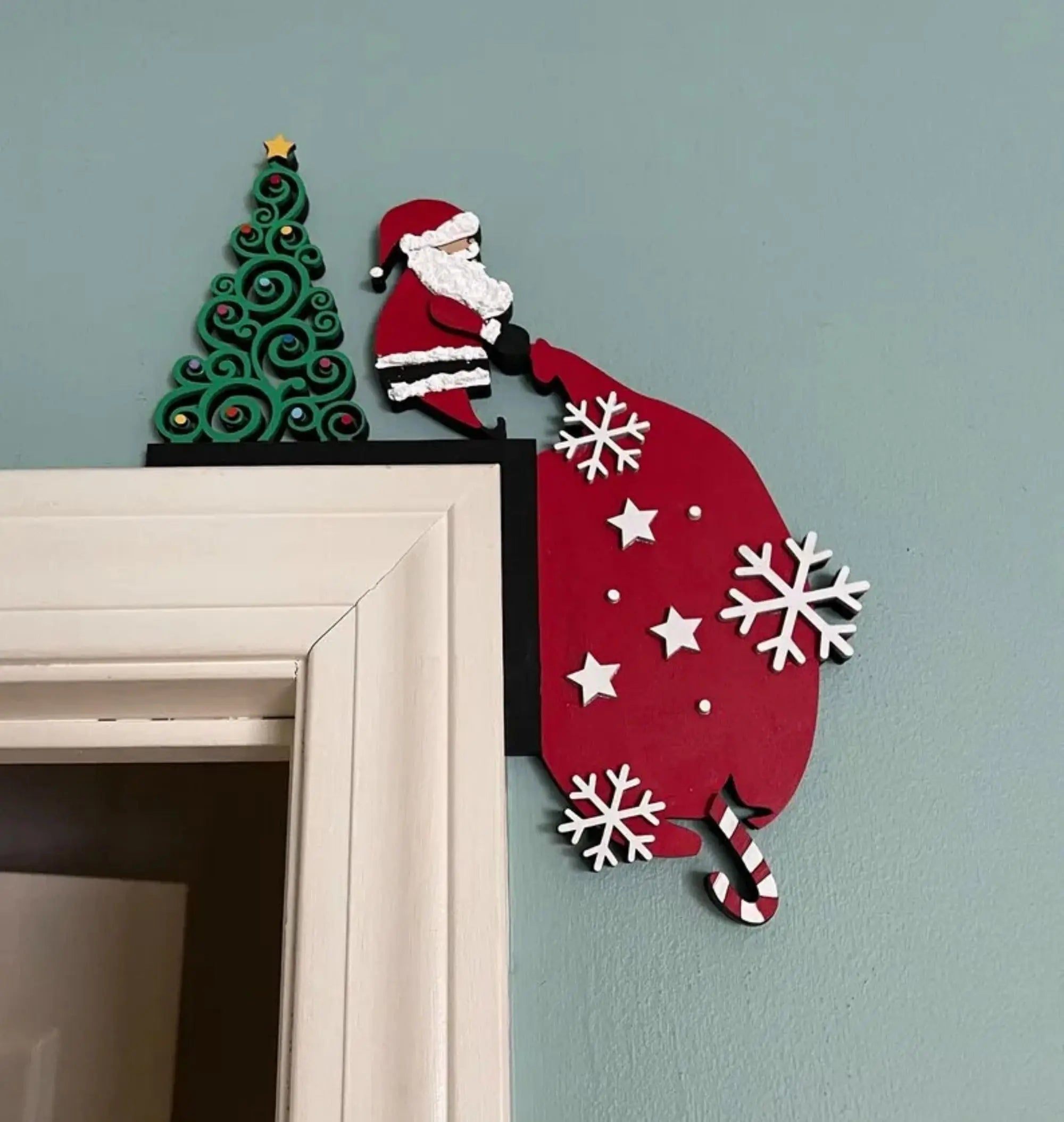 Christmas Decoration 2025 1pc Santa Clau Christmas Door Corner Decoration Diy Stitching Creatives Home Decor Colgante De Navidad Oasis Select Santa Claus