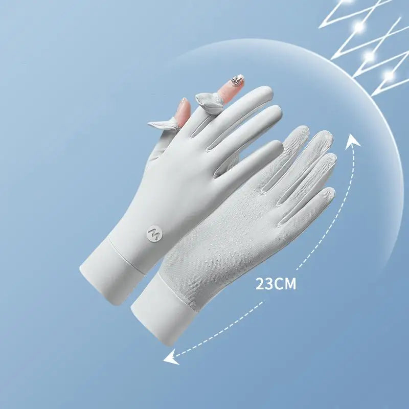 Ice Silk Gloves for Women 1 Pair Summer Sun Protection Lightweight UV Proof Gloves for Outdoor Sports and Travel Oasis Select
