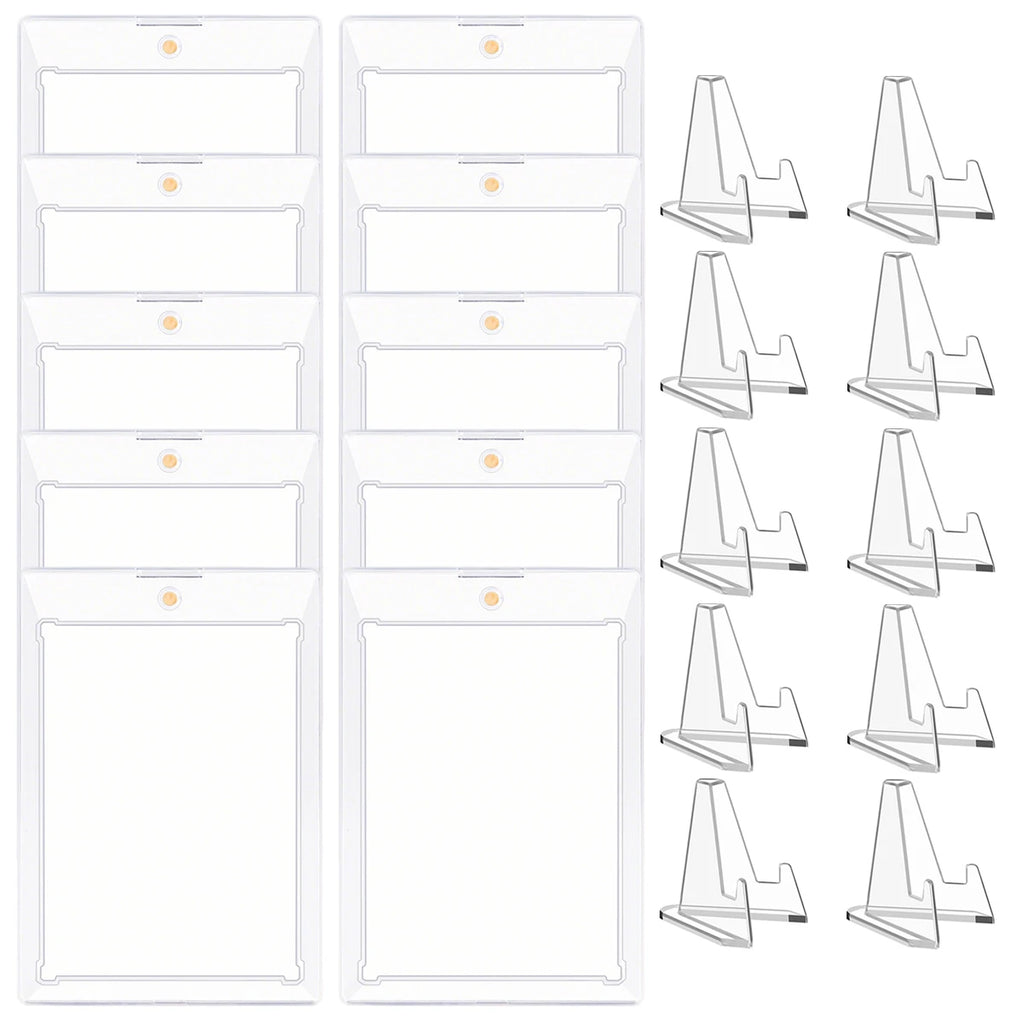 5/10/15 PCS 35pt Magnetic Card Holders with Stand – Hard Case for MTG & Sports Cards, UV Protection, Instant Desktop Display Oasis Select 10Sets