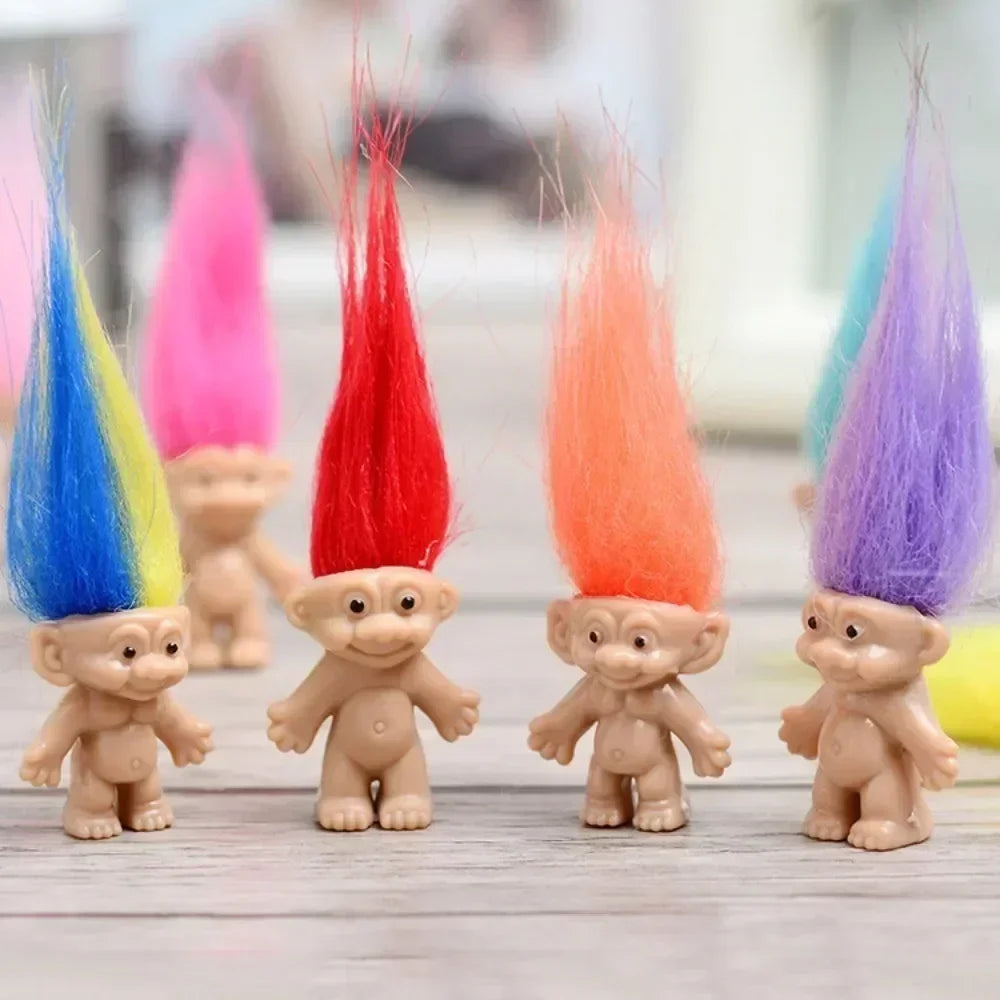 5/10Pcs Mini Troll Dolls Anime Action Figure Colorful Hair Family Members Models Collection Kid Toy for Home Decoration Gift Oasis Select