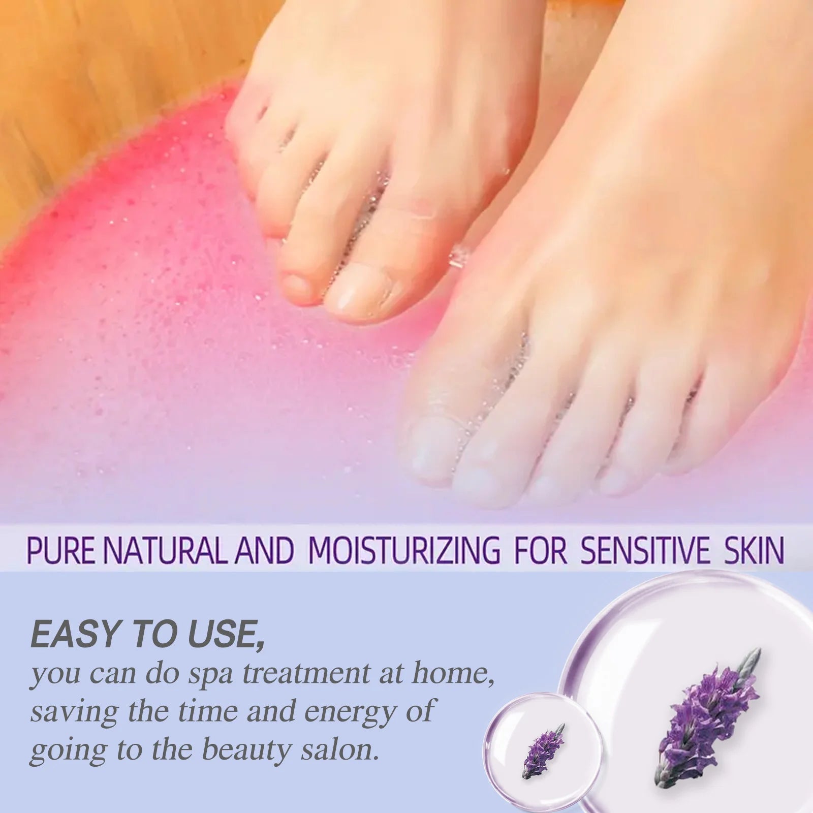 Lavender Foot Bath Ball Skin Relaxing Deep Moisturizing Improve Insomnia Rich Essential Oil SPA Handmade Feet Bath Balls 6/12pcs Oasis Select