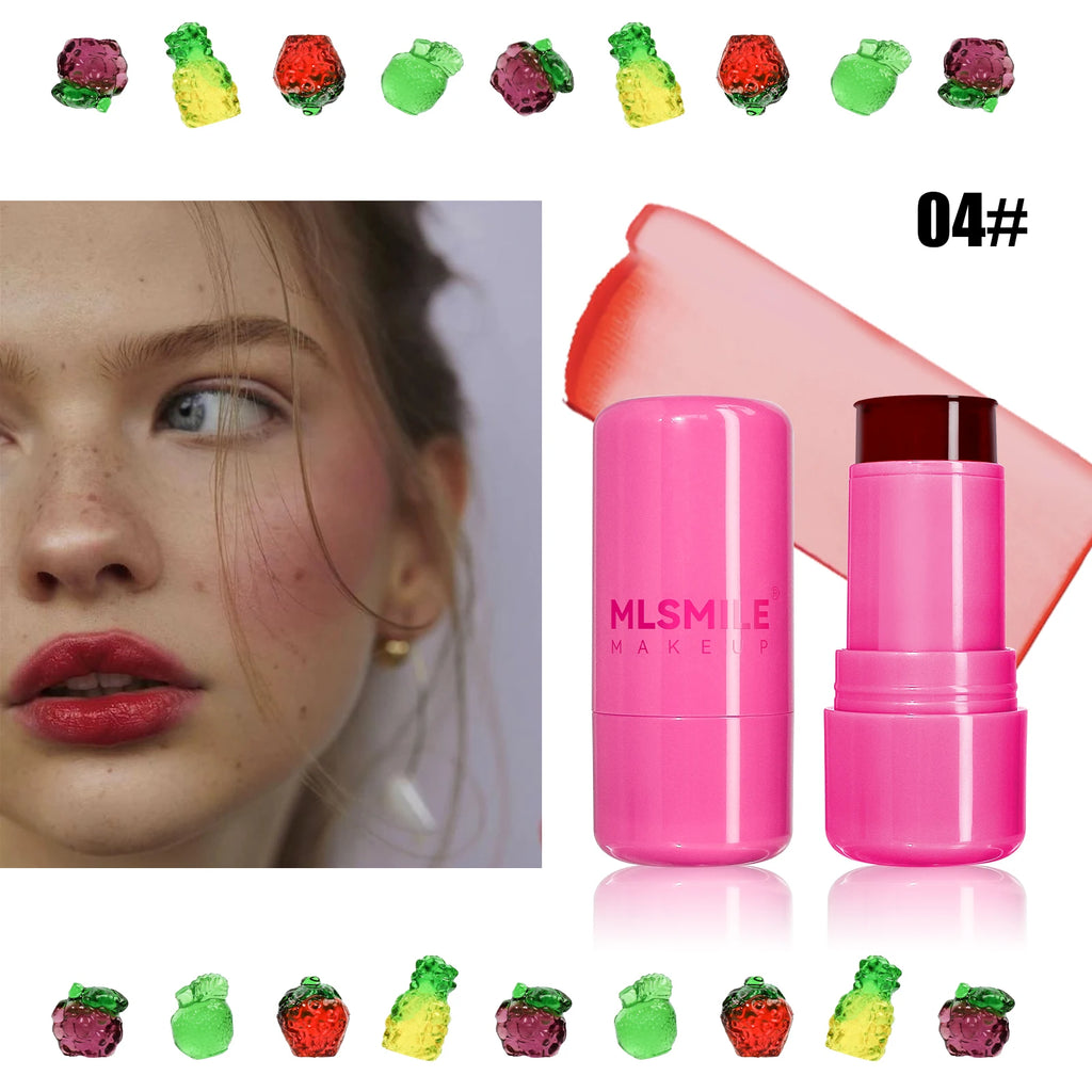 MLSMILE 2 In 1 Jelly Blush Stick Lip Cheek Tint Brightening Cream Makeup Long Lasting Natural Glow Oasis Select 04