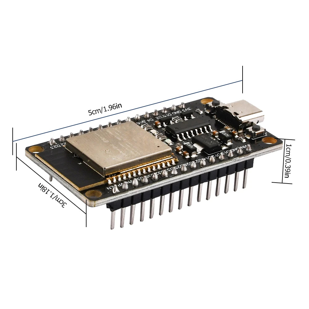 ESP-32 ESP32 Wi-Fi Bluetooth Development Board CH340C Type-C Interface Soldered Pin Headers Supports LWIP Protocol FreeRTOS Oasis Select