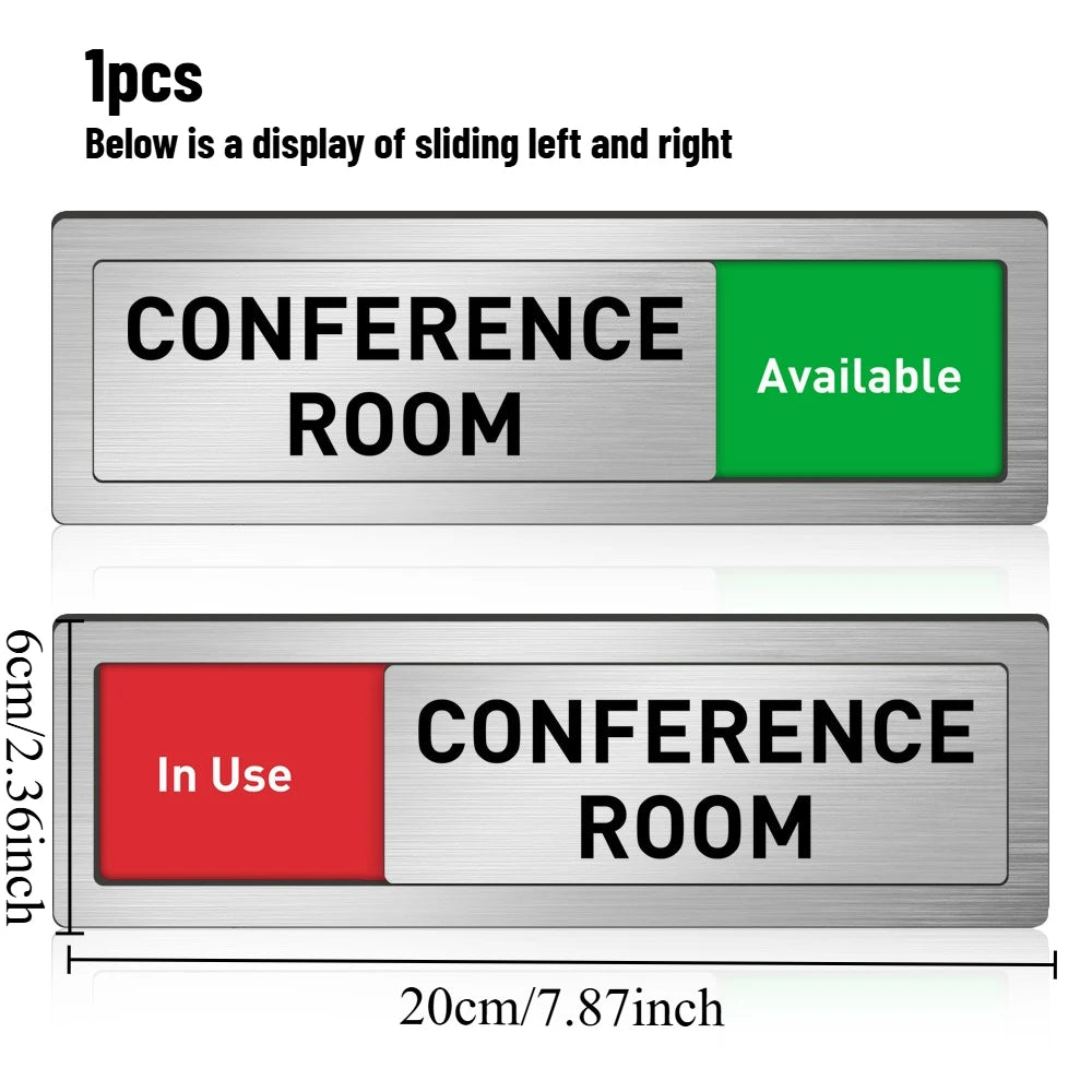 Office Room Sliding Status Sign Multi-function Adjustable Indicator Creative Decor Door Sticker for Meeting Room Decoration Oasis Select ZTP103 20x6cm