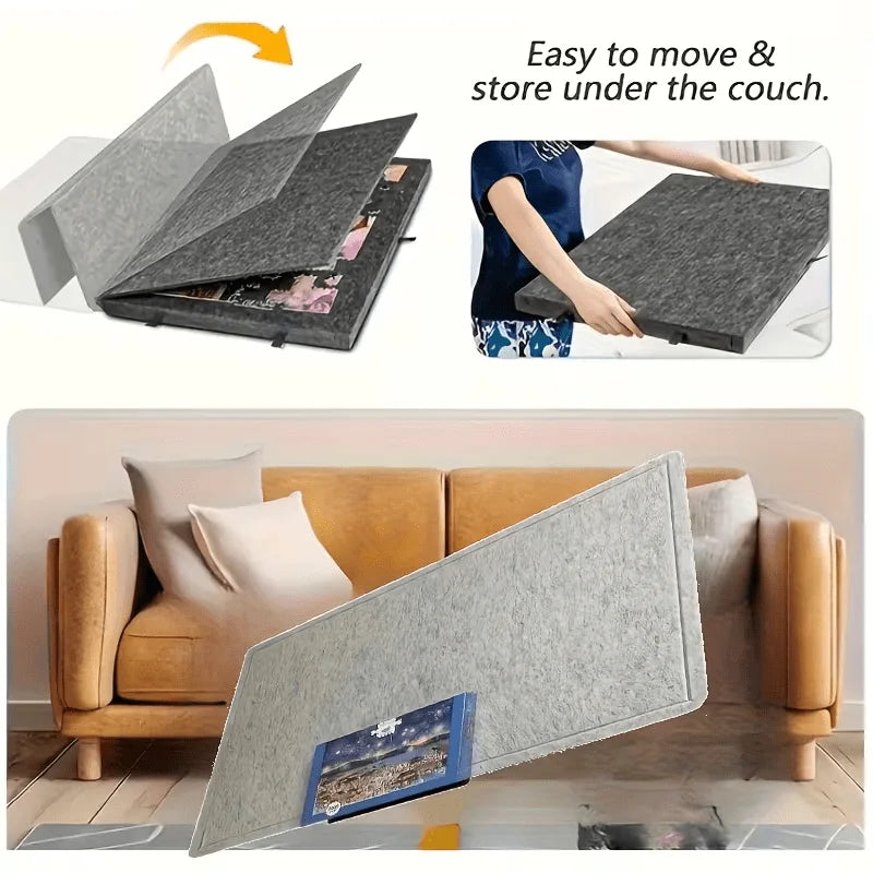 [Portable | Puzzle Board] Portable Puzzle Board | 1000pcs Table with Felt Mat, Art Frame Supplies, Storage Tool, No Pieces Oasis Select