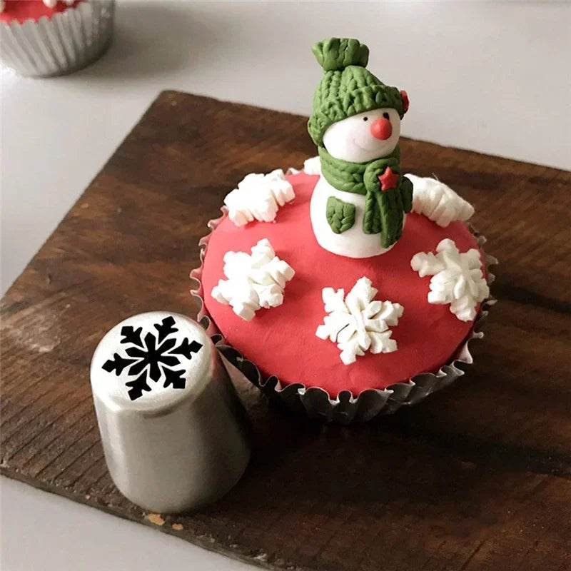 Stainless Steel Christmas Cream Cake Icing Piping Nozzles Set Tree Snowflake Cupcake Decorating Flower Mouth Pastry Baking Tools Oasis Select