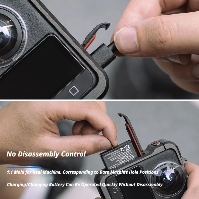 DJI Osmo 360 Metal Cage Quick Release Mount & Cold Shoe Frame