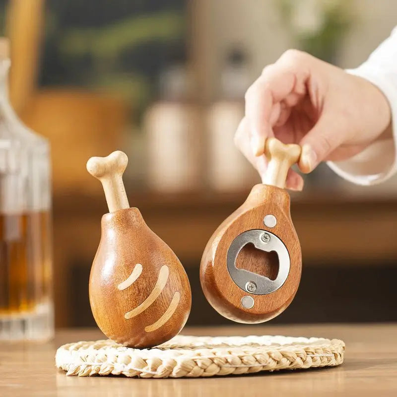 Creative Decoration of Chicken Leg Bottle Opener Bottle Opener Beer Bottle Screwdriver Magnetic Refrigerator Creative Gift Oasis Select