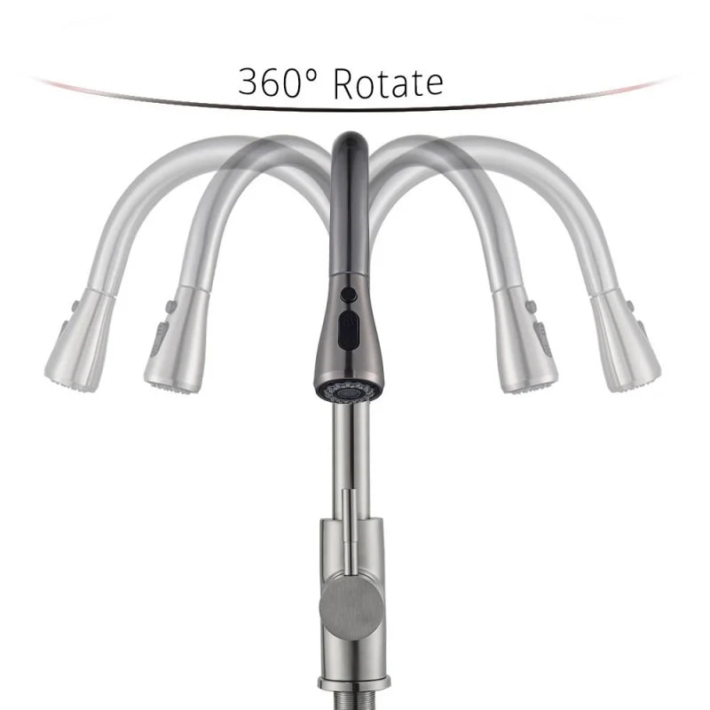 Kitchen Faucet Brushed Nickel Color Surface Hot and Cold Water Faucet Kitchen Sink Faucet Pull-out Kitchen Faucet Single Hole Oasis Select