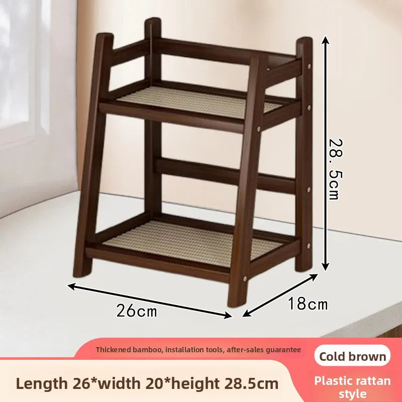 Cup holder desktop rattan trapezoidal cup holder, simple and multi-functional household water cup type Nanzhu storage cup holder Oasis Select 2-26CM-Brown-TB