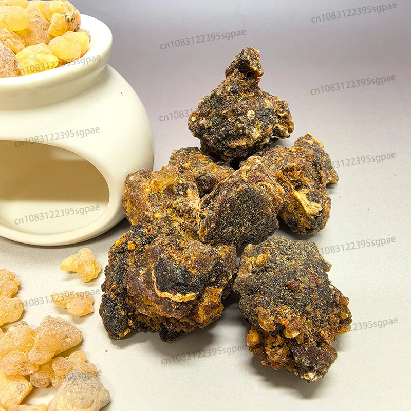 300g Premium Natural Resin Incense Pack: 100g Frankincense & 100g Myrrh for Stress Relief，and 100g Pine Rosin，100% Pure Oasis Select