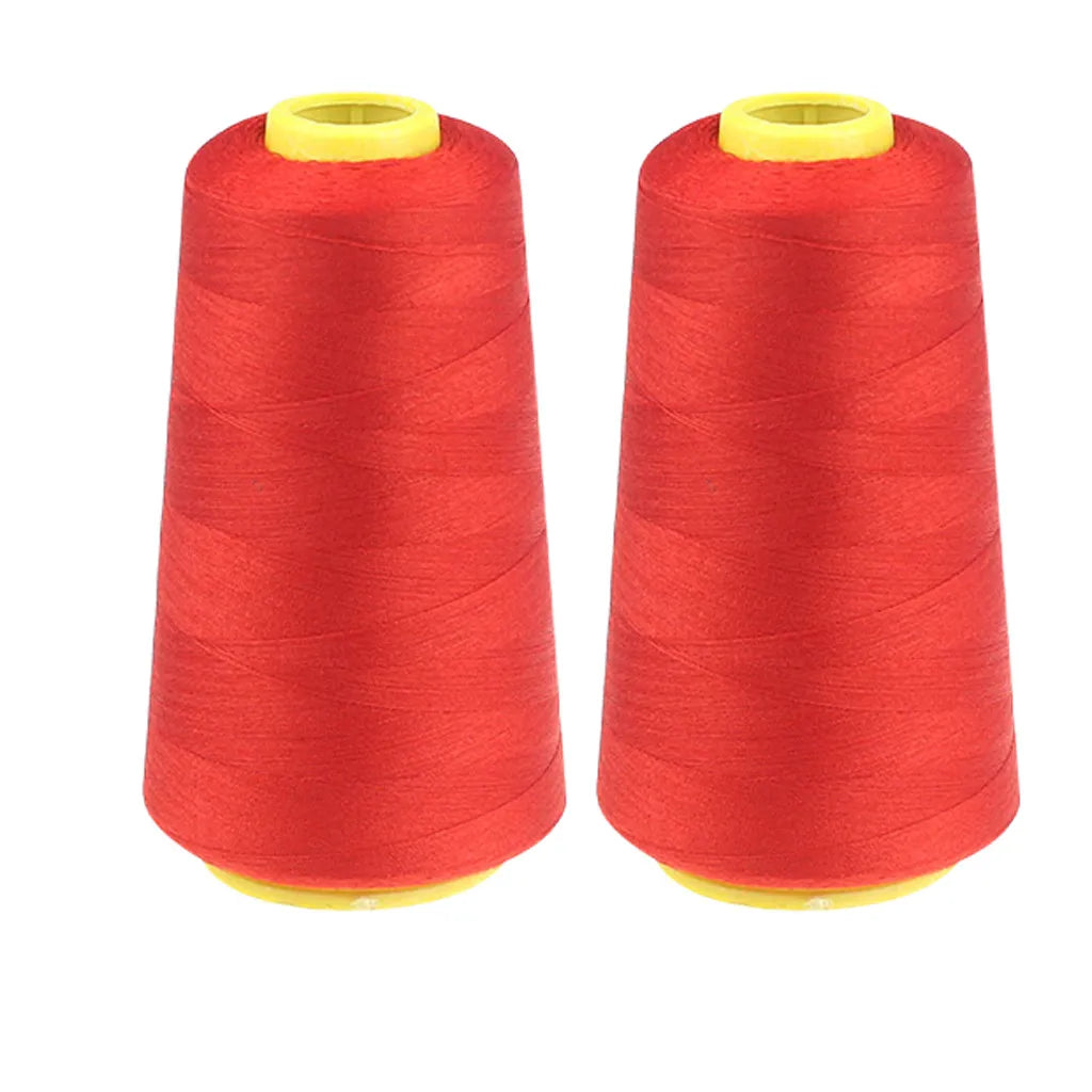 2PC Sewing Thread 2300 Yard Each Spool Solid Color White Black Stitching Thread for Machine and Household Sewing Accessories Oasis Select Red