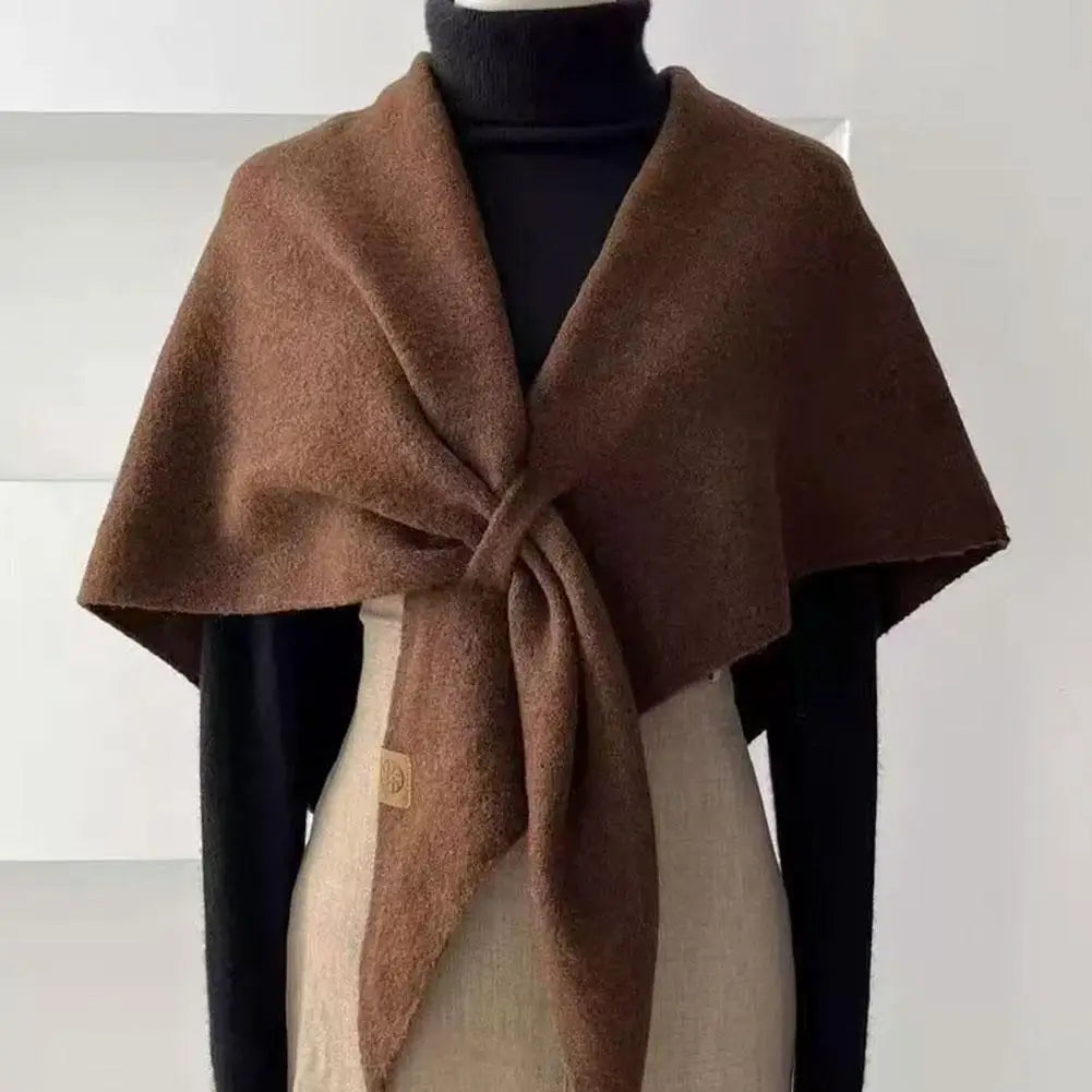 Women's Triangle Scarf Shawl – Wool Blend Warm Shoulder Wrap