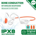New-X7 Bone Conduction Wireless Headphone Bluetooth 5.4 IPX8 Waterproof Swim Headset 32GB MP3 Player HIFI Music Sports Earphone Oasis Select PearlWhite