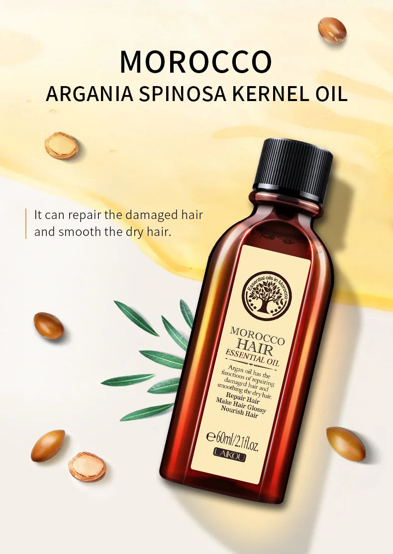Laikou Argan Hair Oil – Anti-Hair Loss & Frizz Repair 60ml Argan Hair Oil Oasis Select