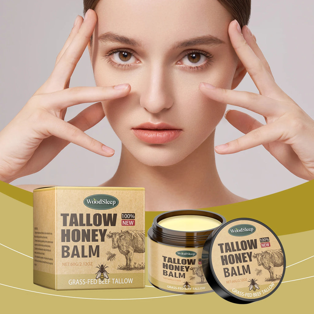 Tallow Honey Facial Moisturizer Cream Nourishing Damaged Soothing Dryness Deep Hydration for Valentines Gift Face Skin Care Balm Oasis Select