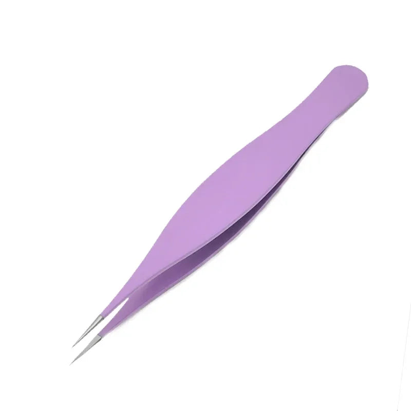 New Super Pointed Acne Clip Acne Needle Grafting Eyelash Clip Blackhead Clip Fake Eyelash Tweezers Lash Tweezers Oasis Select PURPLE